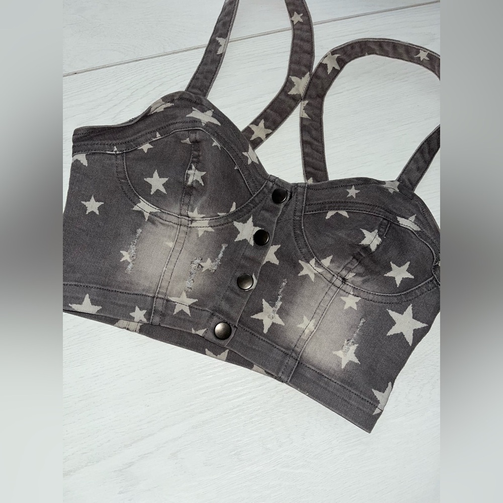 Nollie Grey crop Bralette Top